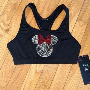 NWT GK Elite Rhinestone Minnie Mouse Sports Bra